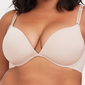 TORRID NUDE MICROFIBER 360° PLUNGE BRA 46D NWT
